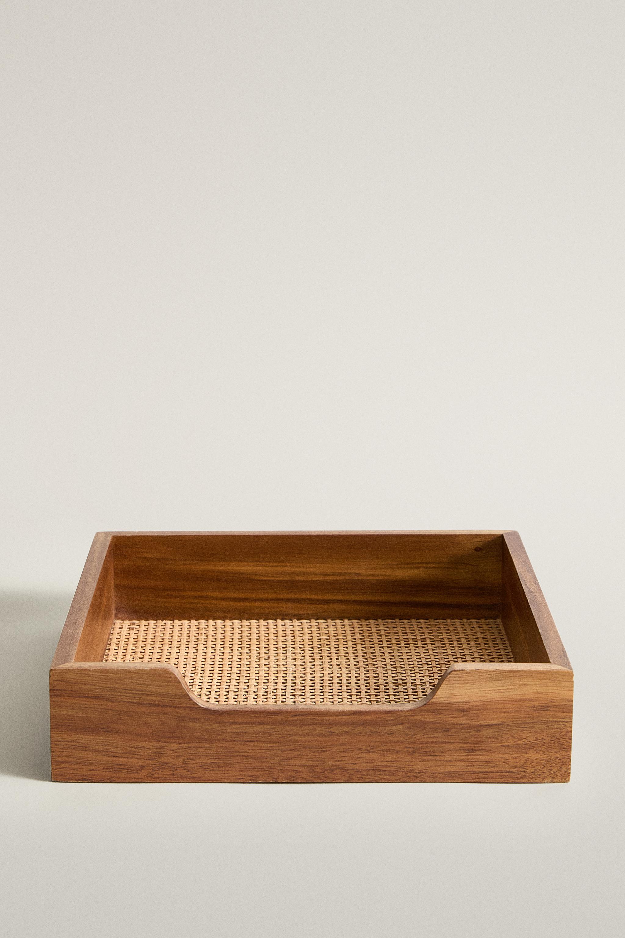 PORTE-SERVIETTES BOIS ET ROTIN